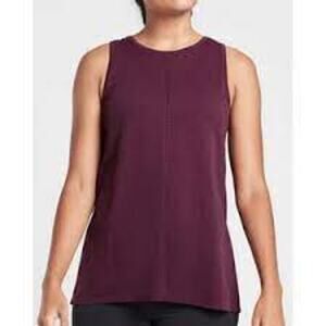 Athleta Foothill Crew Tank Athletic Split Tie Back Seamless Purple Women Small